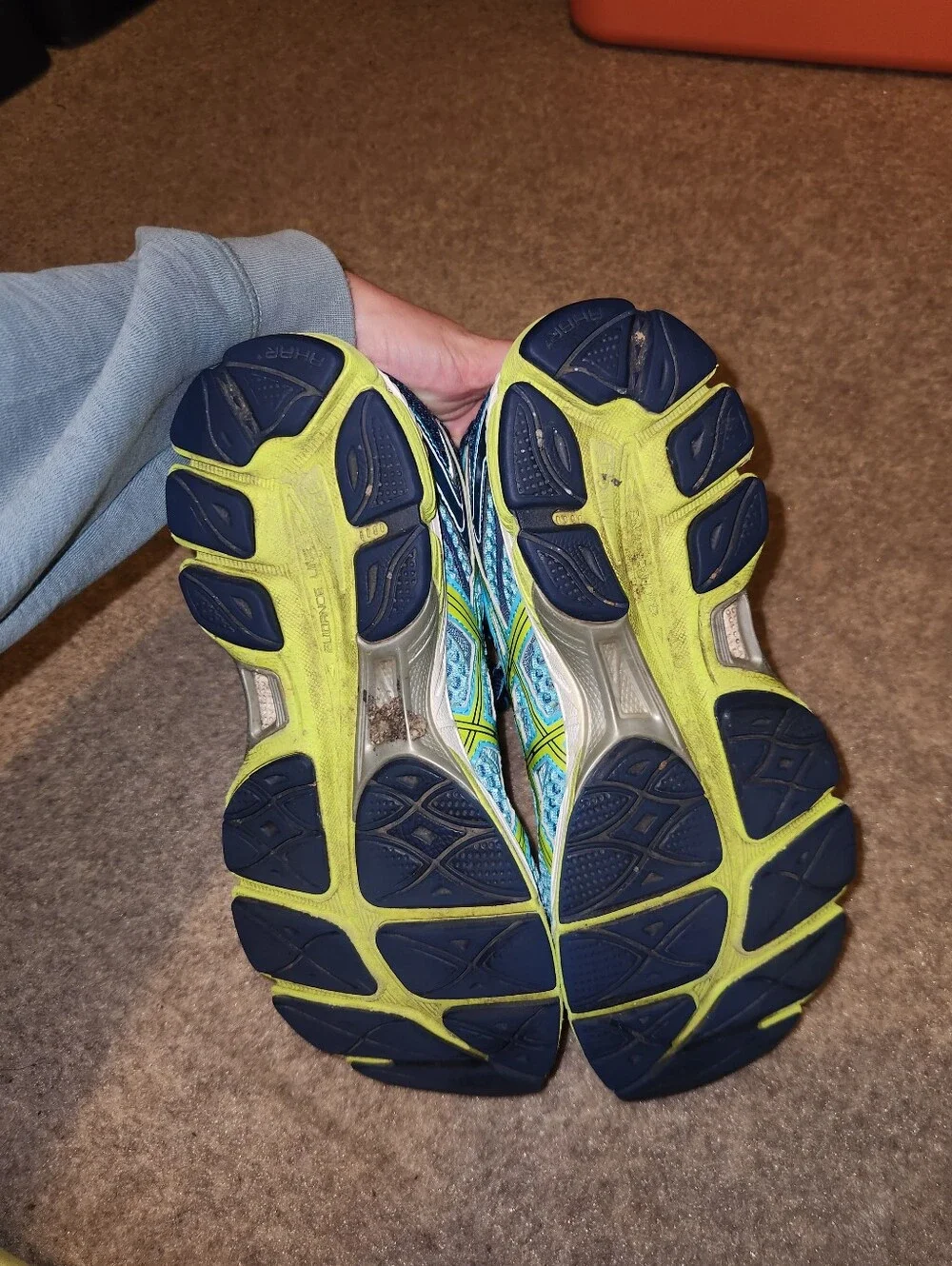 Asics Gel-cumulus 16 Running Sneakers | Blue Neon Yellow | W8.5